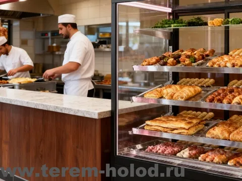 Кубическая витрина для мяса Казбек 1300х800 мм