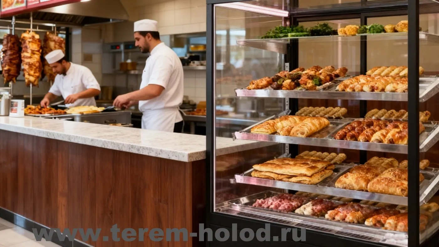 Кубическая витрина для мяса Казбек 1300х800 мм