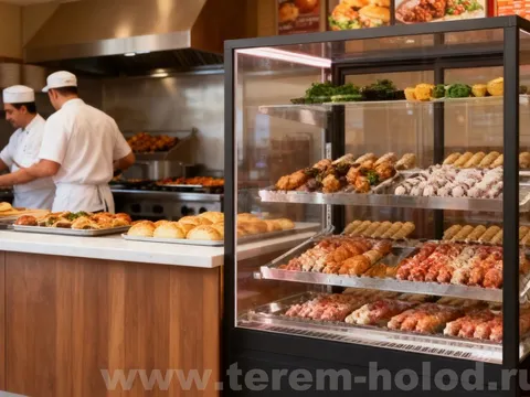 Кубическая витрина для мяса Казбек 1300х650 мм
